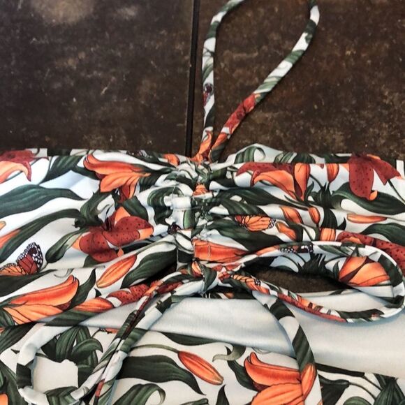 Floral Print One Piece Swimsuit - Picture 11 of 16